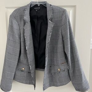 Jones New York Black and White Checkered Blazer 16W